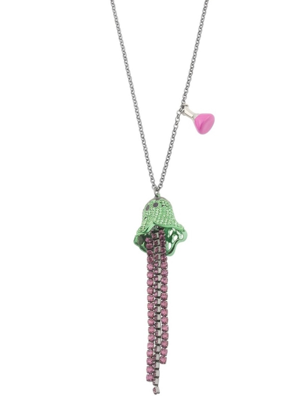 Betsey Johnson Crystal Ghost Y-Neck Necklace (NWT)